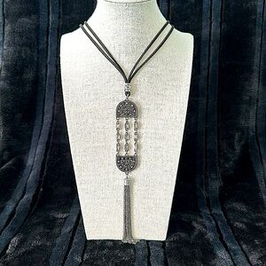 Retro 1920’s Inspired Flapper Adjustable Cord and Tassel Necklace